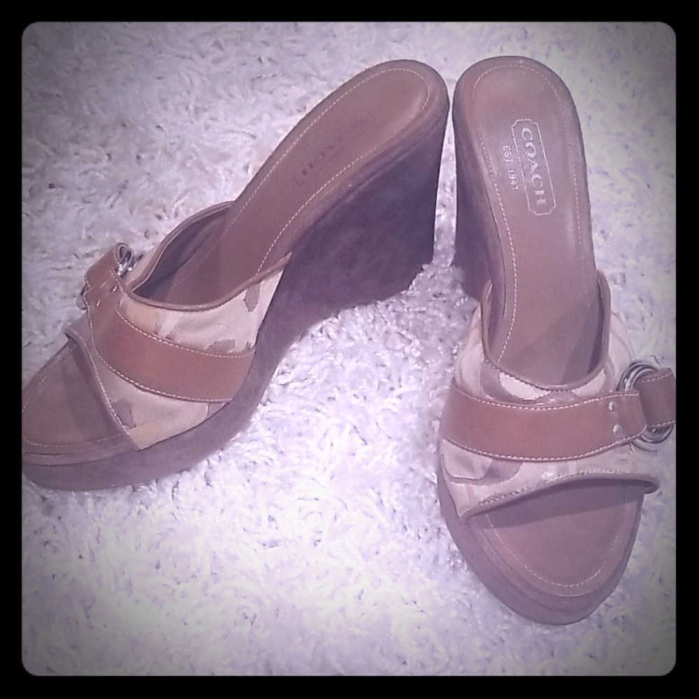 Coach Wedged Heel Sandals